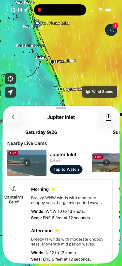 Buoyweather app forecast preview