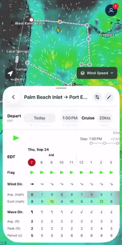 Route forecast app preview 1