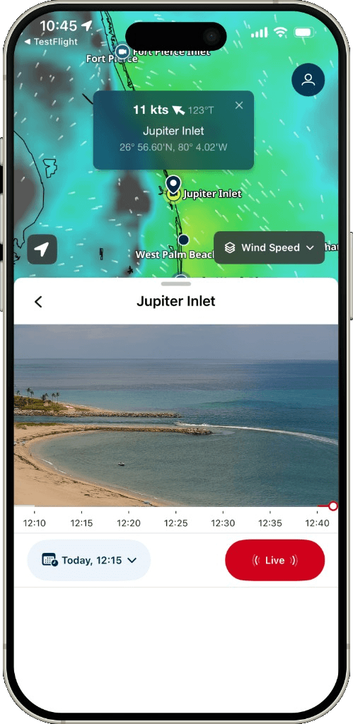 Live cam at Jupiter Inlet