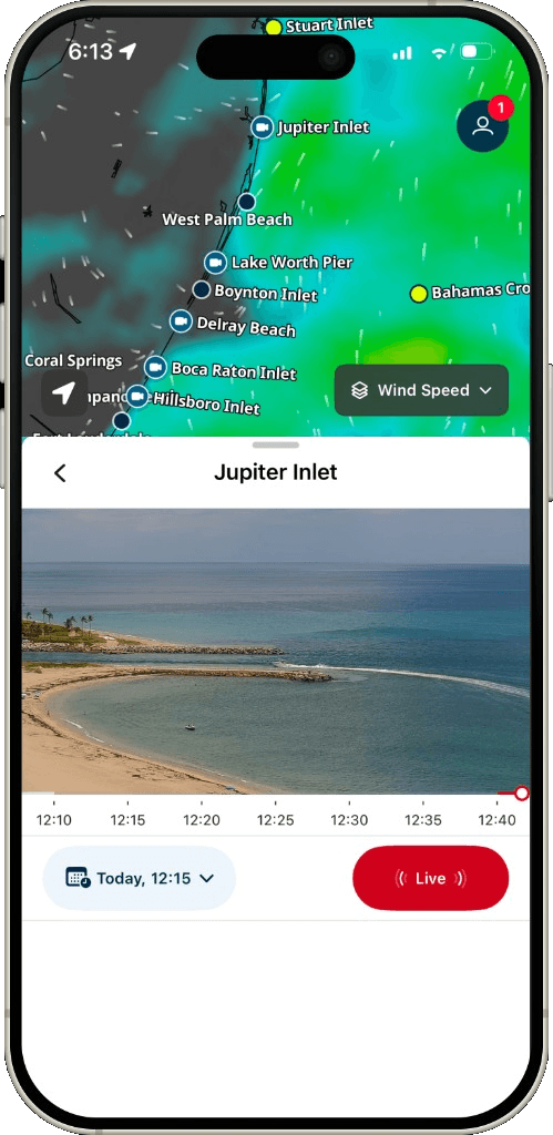 Jupiter Inlet live cam on the map