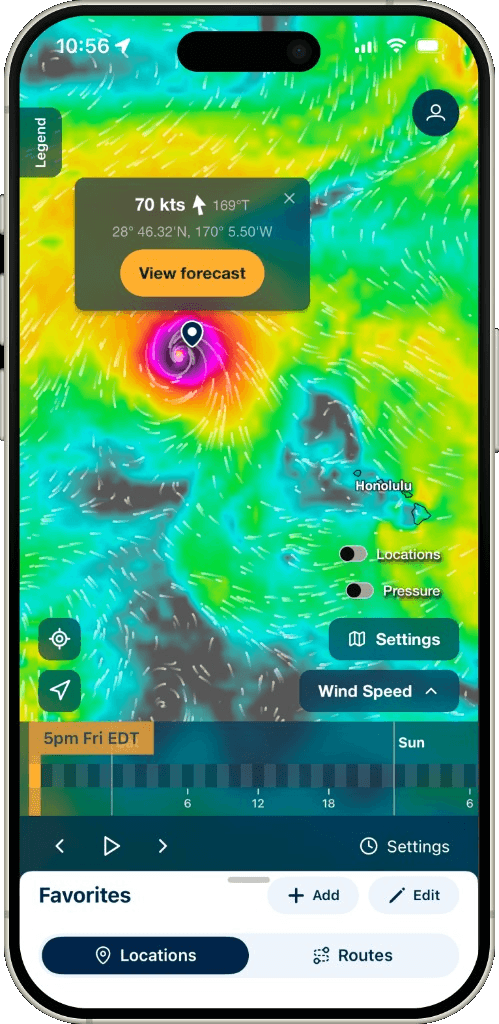 Point forecast on the map